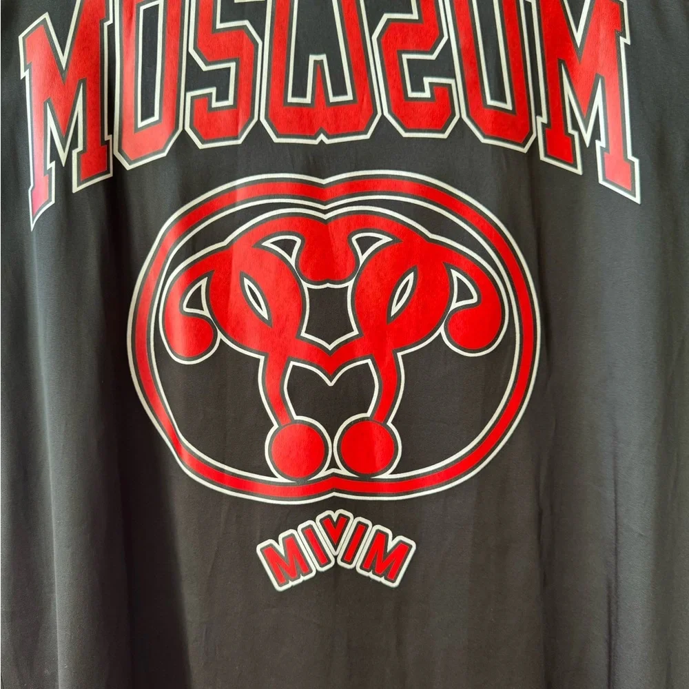 •MOSCHINO Double Question Mark Black and Red Stretch Dress Shirt Size US 6